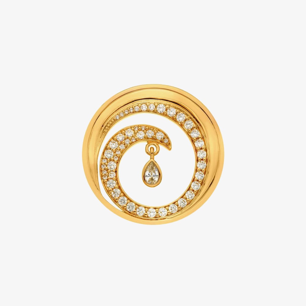 Hot Diamonds Emozioni Oceano Teardrop Gold Plated 33mm Coin EC563