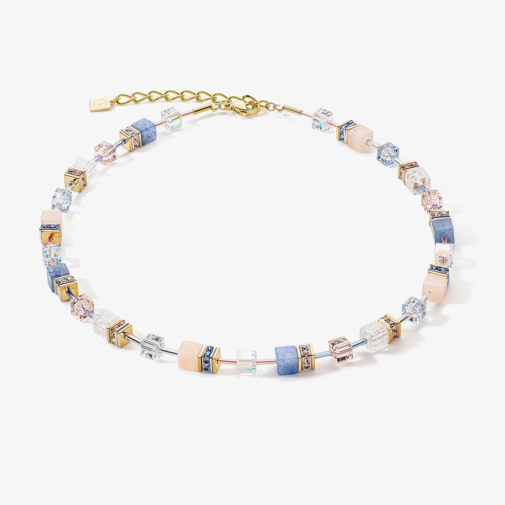 Coeur De Lion GeoCUBE Pastel Multi Stone Multi Coloured Necklace 4605/10-0720