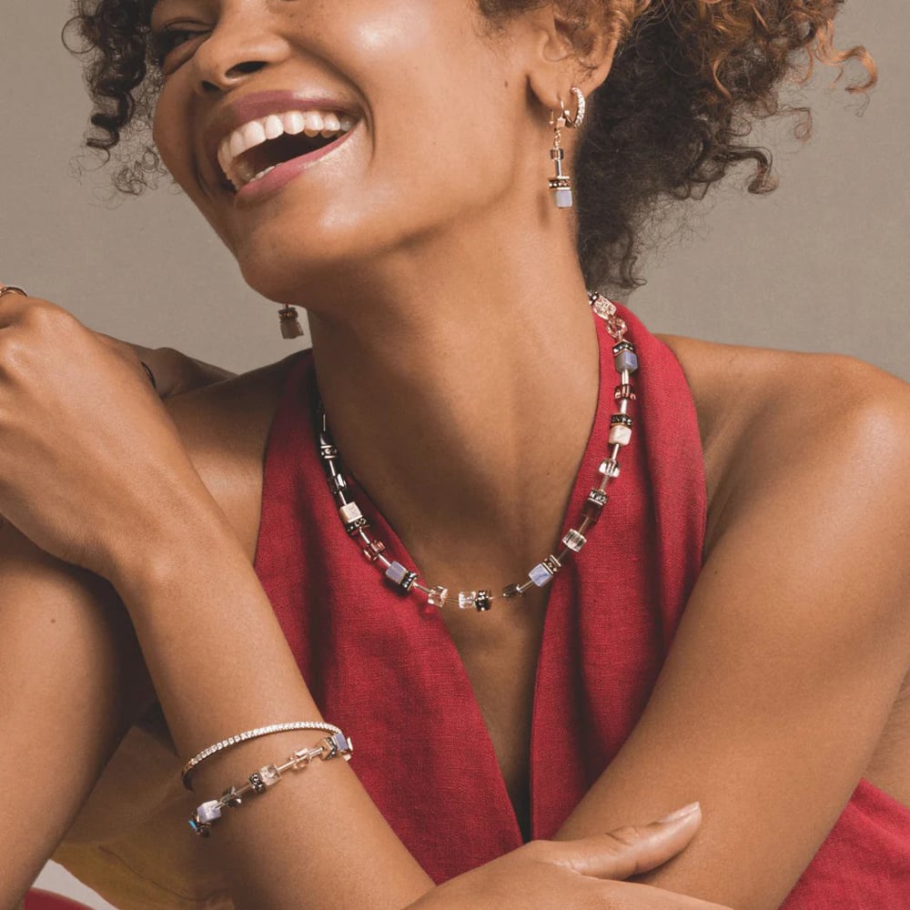 Coeur De Lion GeoCUBE Iconic Precious Golden Blush Necklace 4905/10-1924