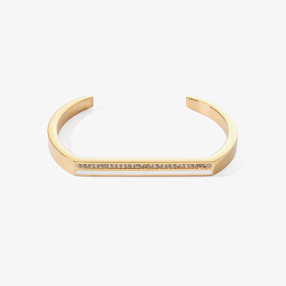 Coeur De Lion Gold Tone White Crystal Bangle 0133/32