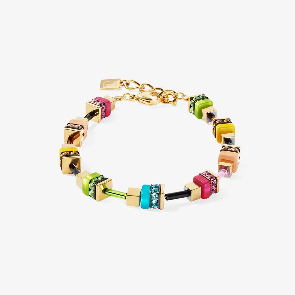 Coeur De Lion Boho Sunset Gold Tine Multi Colour Multi Stone Bracelet 4413/30-1516