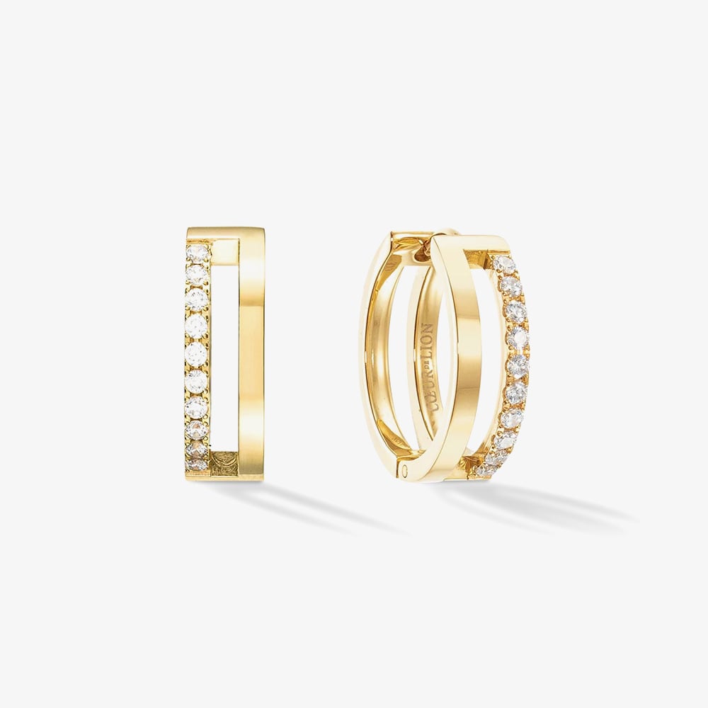 Click to view product details and reviews for Coeur De Lion Gold Tone Stainless Steel Crystal Double Hoop Earrings 0136 21 1816.