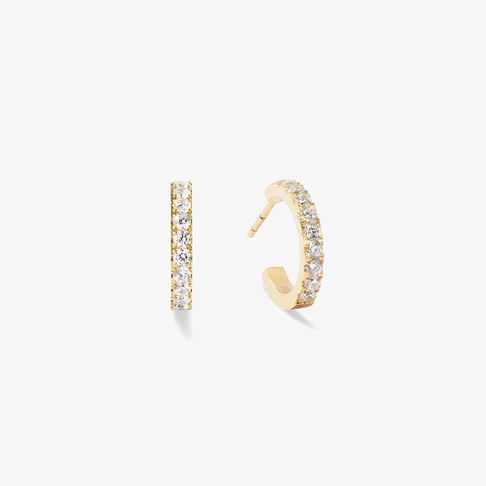 Coeur De Lion Eternal Love Gold Tone Cubic Zirconia Hoop Earrings 0146/23-1816