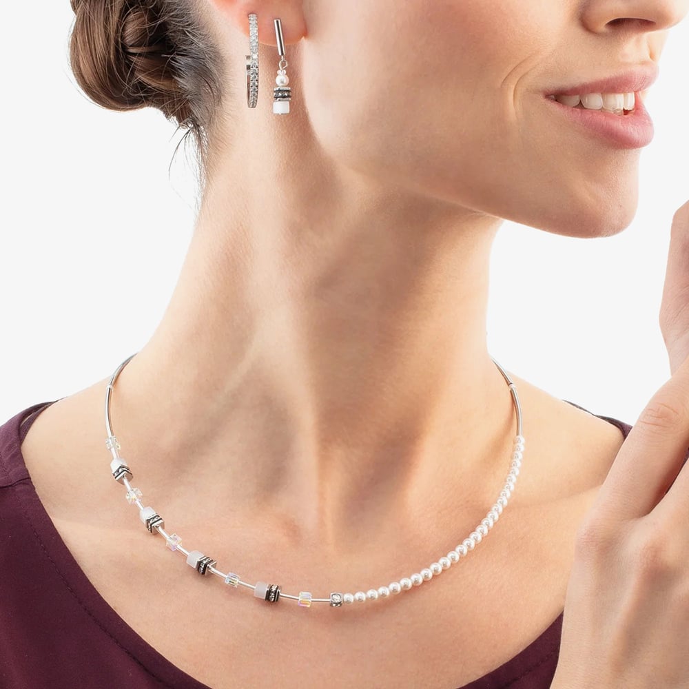 Coeur De Lion Eternal Love Cubic Zirconia Big Hoop Earrings 0147/23-1817