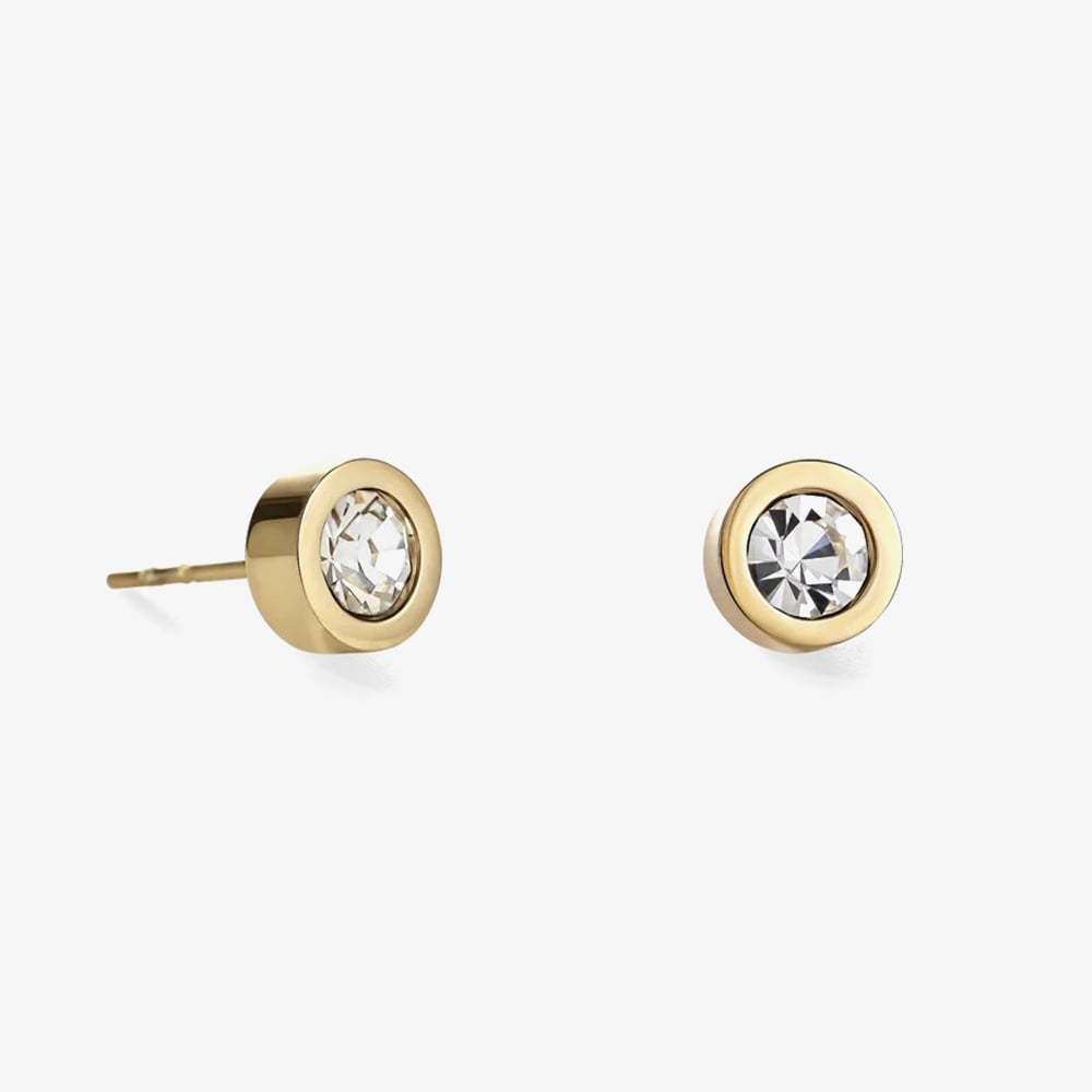 Click to view product details and reviews for Coeur De Lion Gold Tone Stainless Steel Crystal Stud Earrings 0228 21 1816.