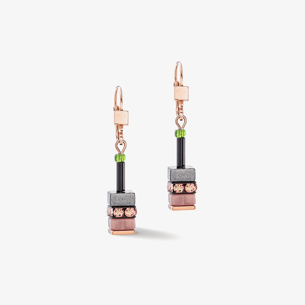 Click to view product details and reviews for Coeur De Lion Sparkling Classic Elements Rose Gold Autumn Multi Stone Dropper Earrings 4412 20 0911.