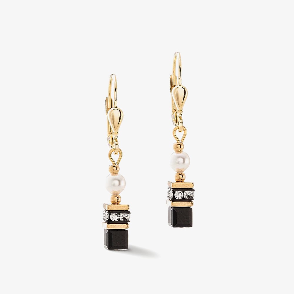 Click to view product details and reviews for Coeur De Lion Sparkling Princess Gold Tone Black Multi Stone Dropper Earrings 4567 20 1300.