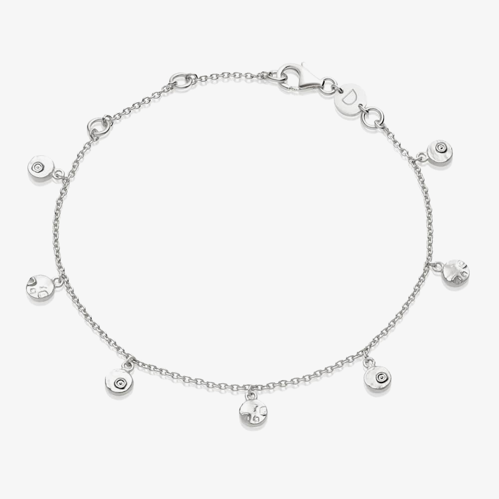 Product photograph of Daisy London Isla Sterling Silver Shell Charm Bracelet Sbr02 Slv from The Jewel Hut