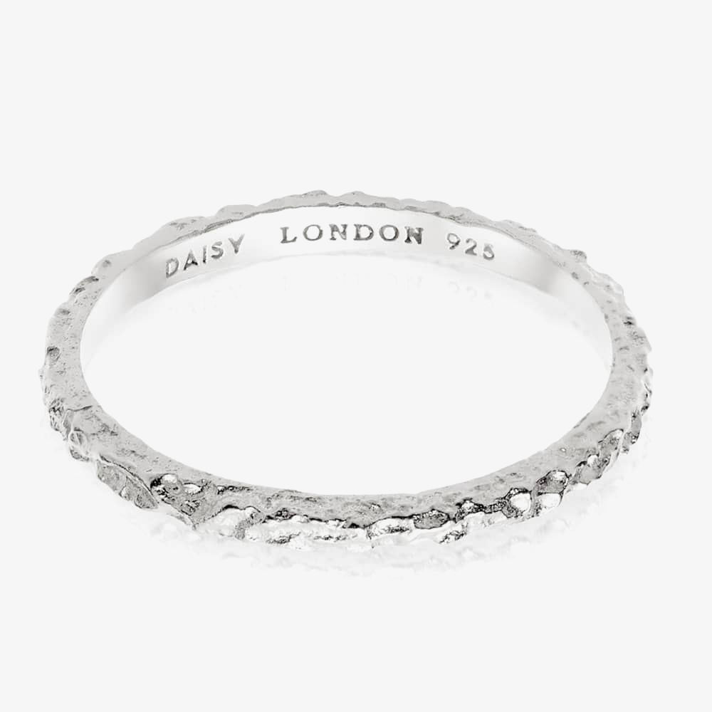 Product photograph of Daisy London Isla Sterling Silver Coral Stacking Ring Ssr04 Slv M from The Jewel Hut