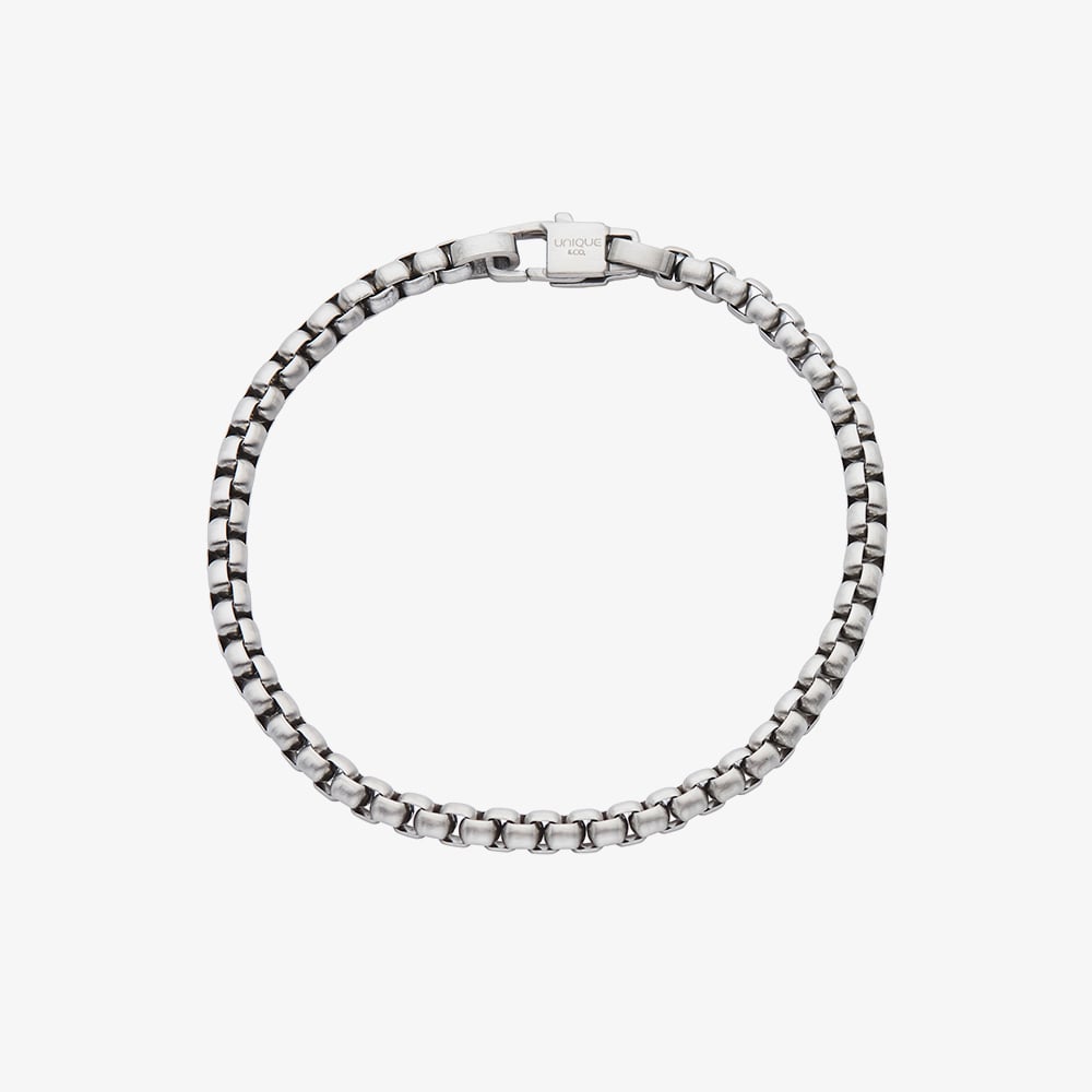 Unique Stainless Steel Matte 4.5mm Belcher Chain Bracelet LAB-283/21CM