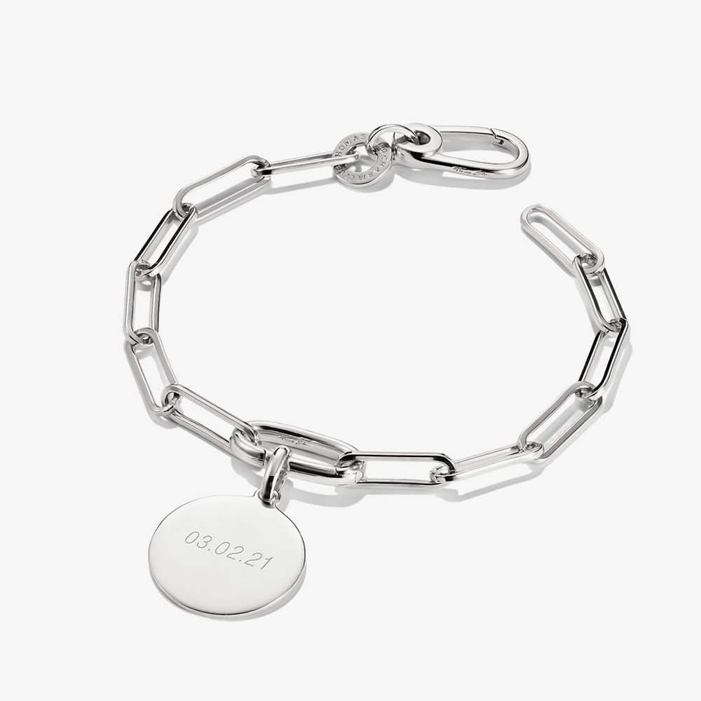 THOMAS SABO Charm Club Connect Silver Paperclip Link Charm Bracelet C1205-001-21