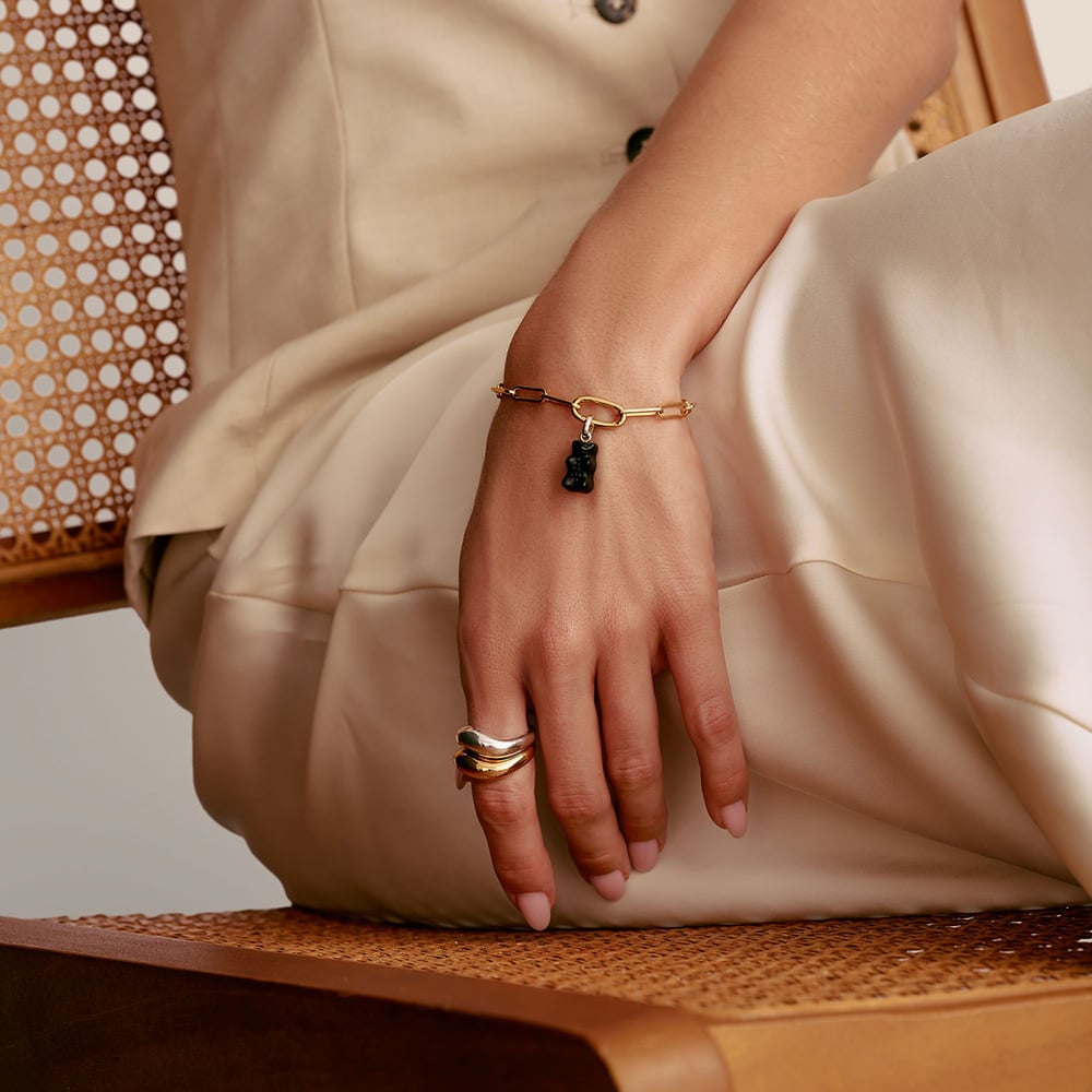 THOMAS SABO Charm Club Connect Gold Plated Paperclip Link Charm Bracelet C1205-413-39