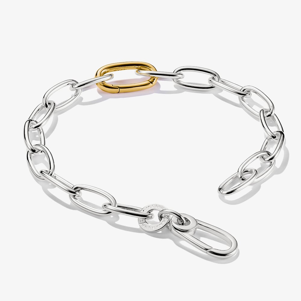 THOMAS SABO Charm Club Connect Two Colour Oval Link Charm Bracelet C1204-413-7