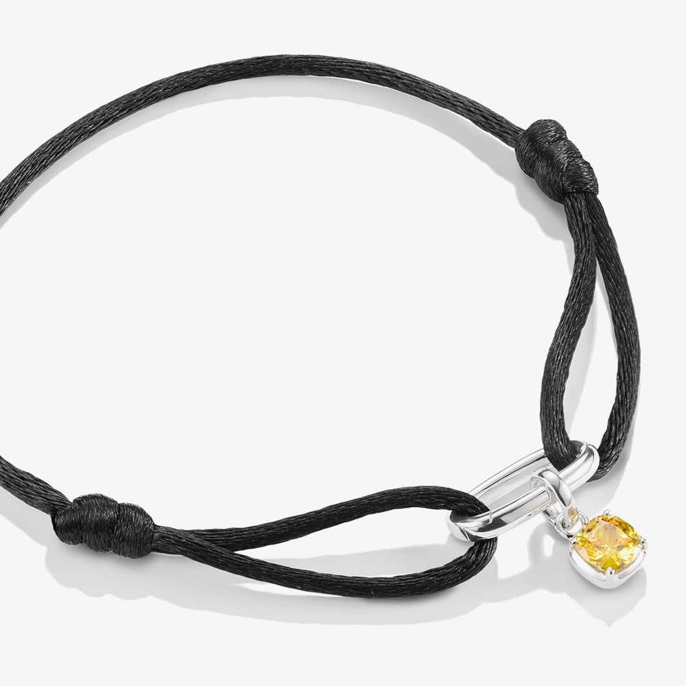 THOMAS SABO Charm Club Connect Black Textile Bracelet C1210-001-11-L24V