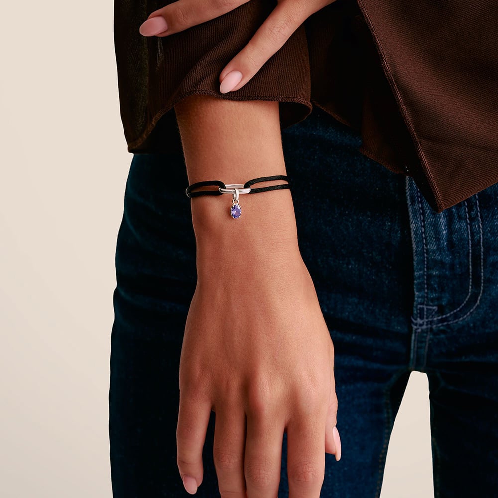 THOMAS SABO Charm Club Connect Black Textile Bracelet C1210-001-11-L24V