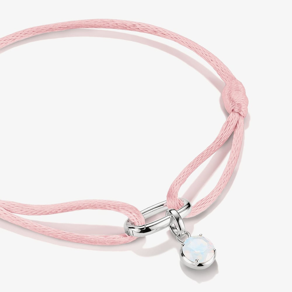 THOMAS SABO Charm Club Connect Pink Textile Bracelet C1210-001-9-L24V