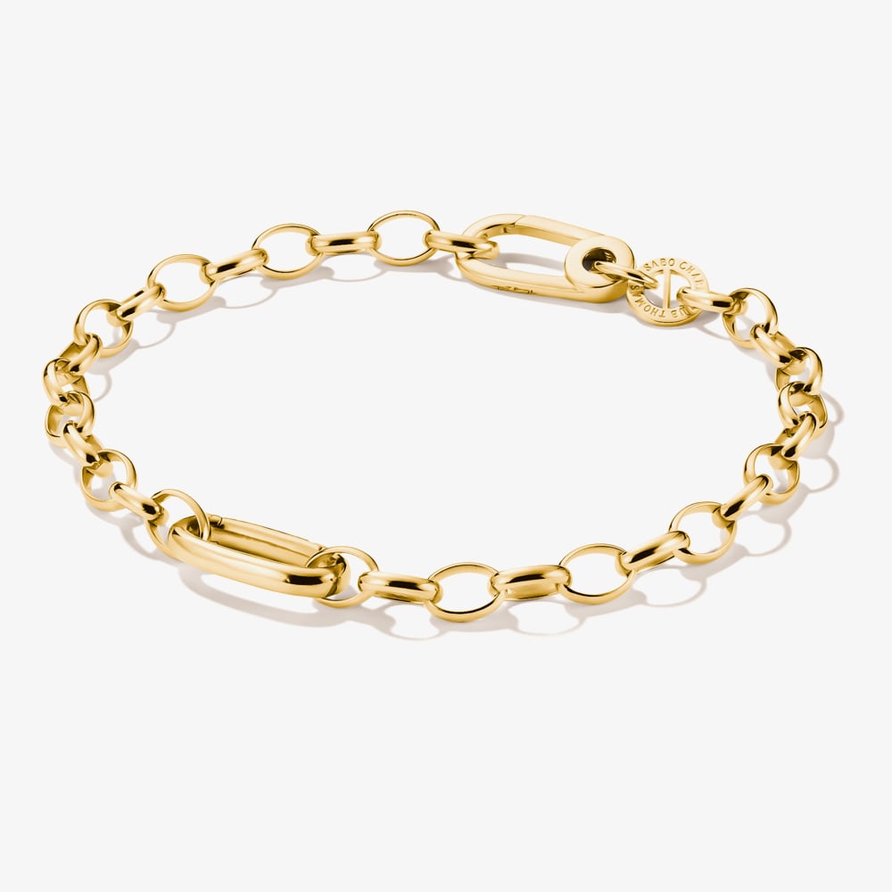 THOMAS SABO Charm Club Connect Yellow Gold Tone Plated Charm Bracelet C1202-S02-39-L19