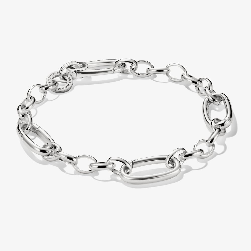 THOMAS SABO Charm Club Connect Silver Plated Three Link Charm Bracelet C1203-M02-21-L19