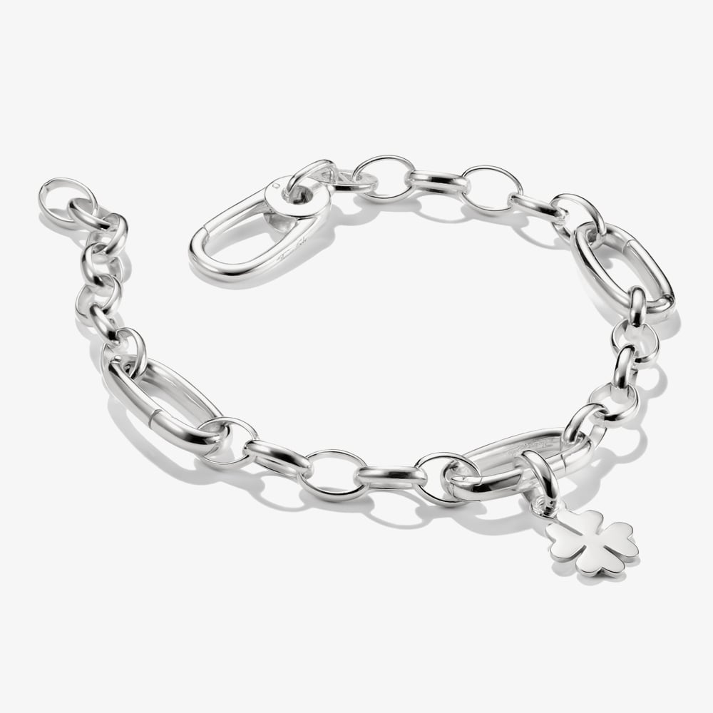 THOMAS SABO Charm Club Connect Silver Plated Three Link Charm Bracelet C1203-M02-21