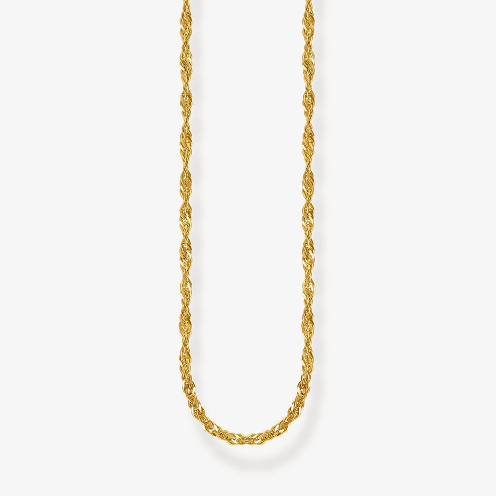 THOMAS SABO Gold Plated Singaporean 45cm Twist Curb Chain KE2284-413-39-L45v