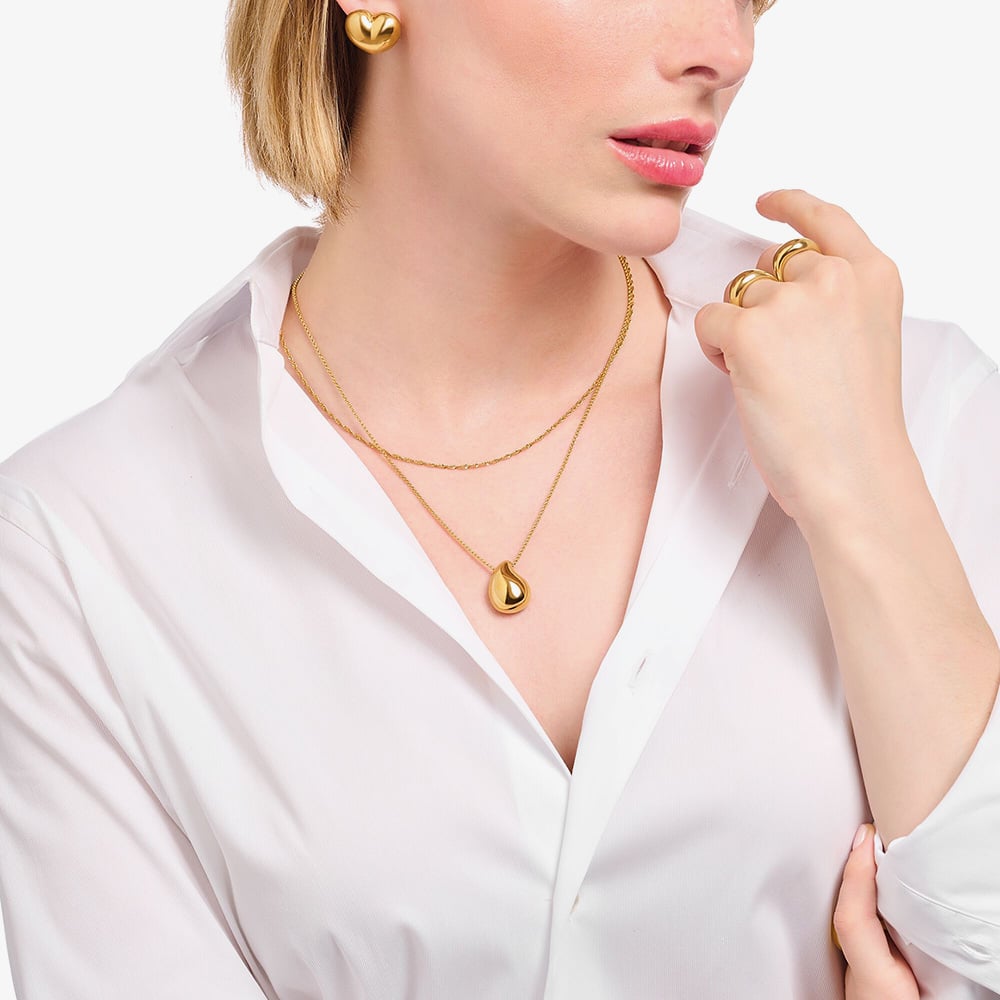 THOMAS SABO Gold Plated Singaporean 45cm Twist Curb Chain KE2284-413-39-L45v