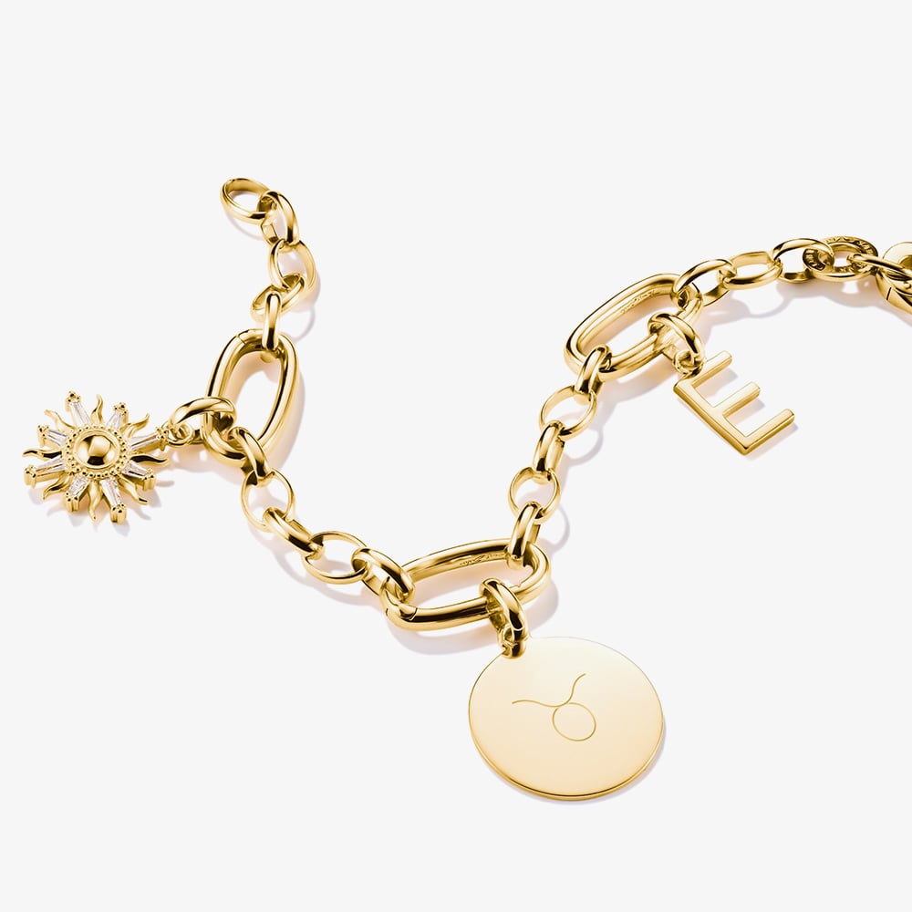 THOMAS SABO Charm Club Connect Gold Plated Large Round Charm CC1273-413-39