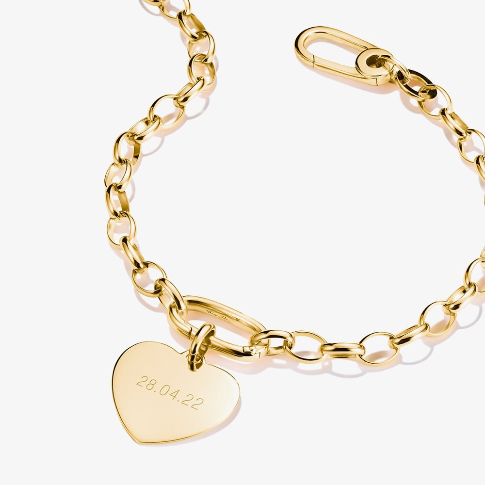THOMAS SABO Charm Club Connect Gold Plated Large Heart Charm CC1274-413-39