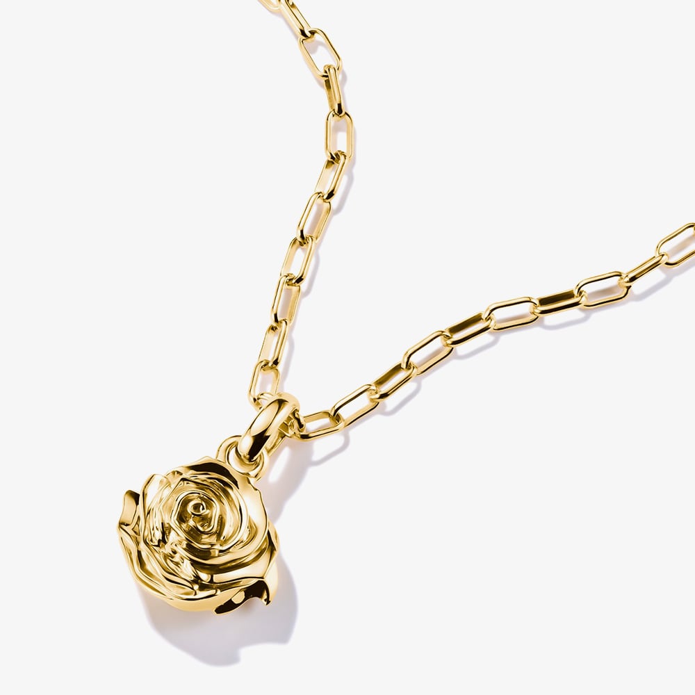 THOMAS SABO Charm Club Connect Gold Plated Rose Blossom Charm CC1263-413-39