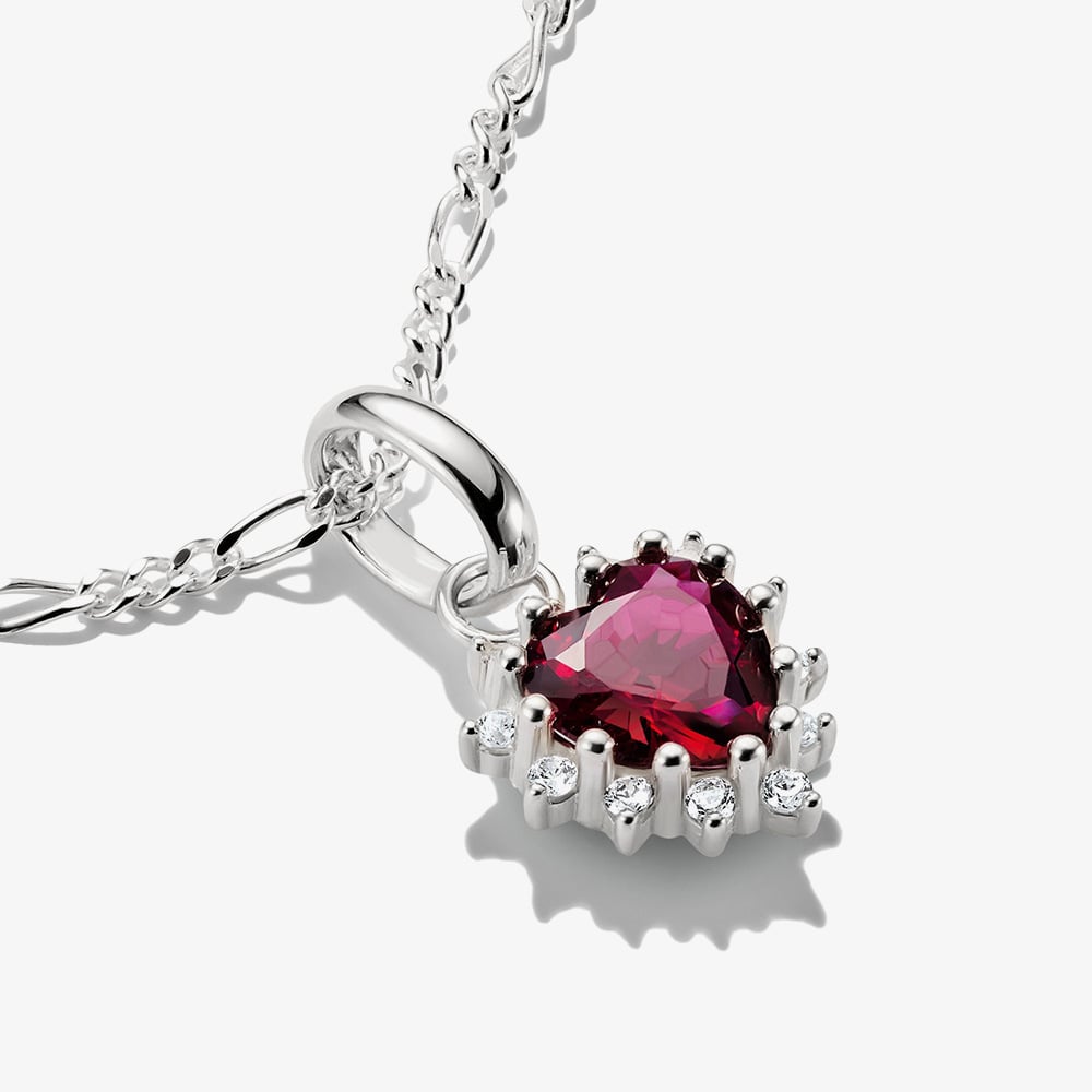 THOMAS SABO Charm Club Connect Silver Red Cubic Zirconia Heart Charm CC1279-013-10