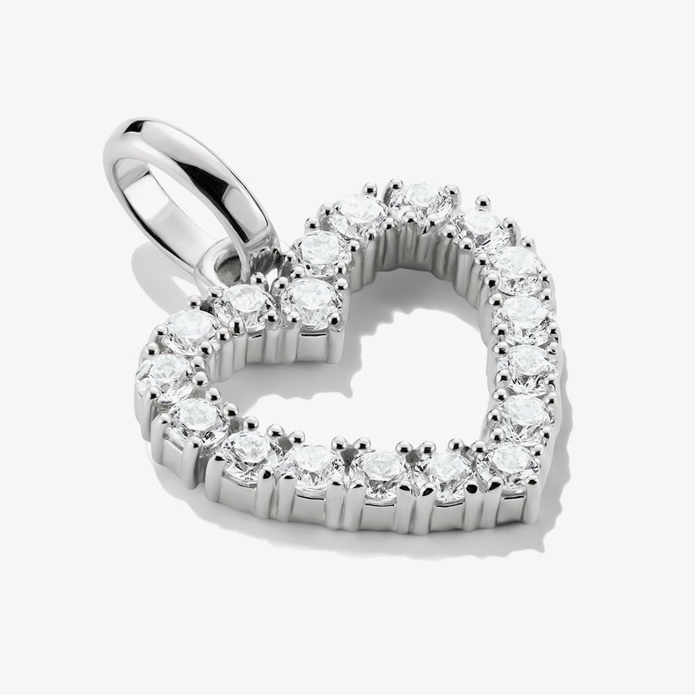 THOMAS SABO Charm Club Connect Silver Cubic Zirconia Open Heart Charm CC1237-051-14