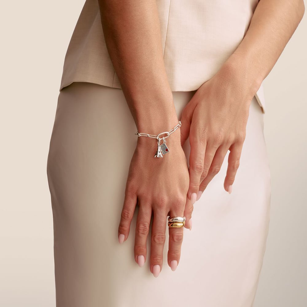 THOMAS SABO Charm Club Connect Silver Eiffel Tower Charm CC1283-643-14