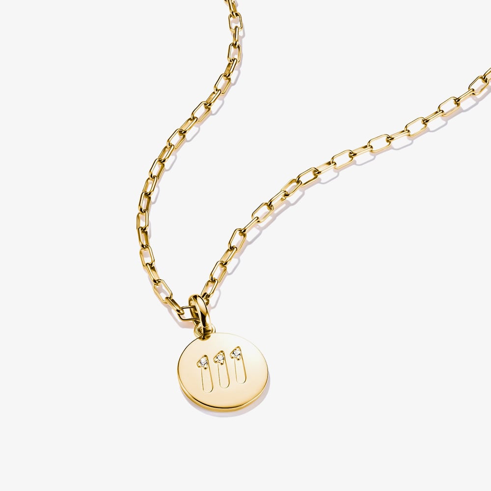 THOMAS SABO Charm Club Connect Gold Plated 111 Angel Number Charm CC1248-414-14