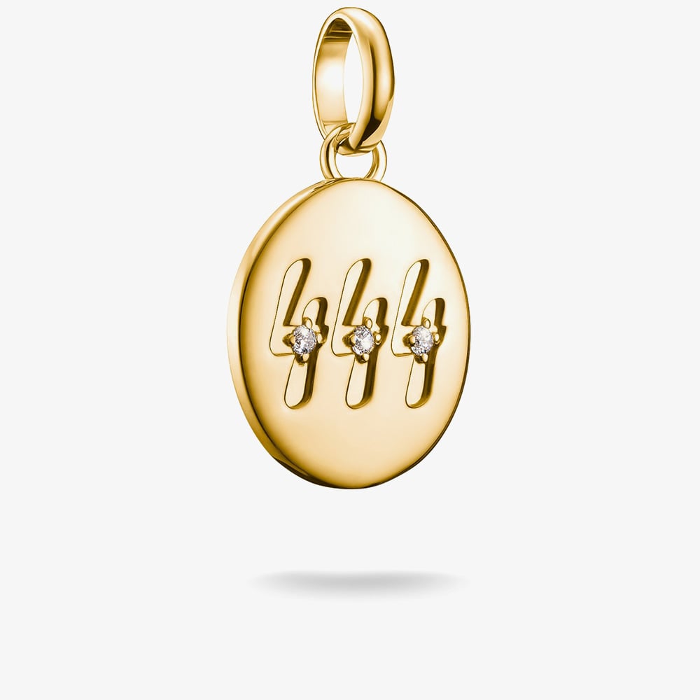 THOMAS SABO Charm Club Connect Gold Plated 444 Angel Number Charm CC1251-414-14