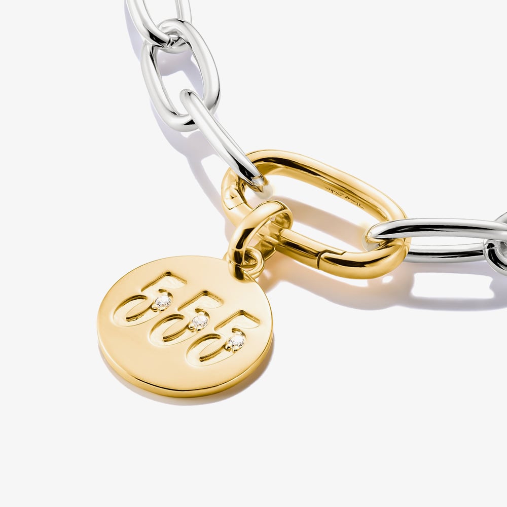 THOMAS SABO Charm Club Connect Gold Plated 555 Angel Number Charm CC1252-414-14