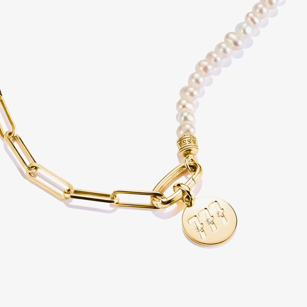 THOMAS SABO Charm Club Connect Gold Plated 777 Angel Number Charm CC1254-414-14