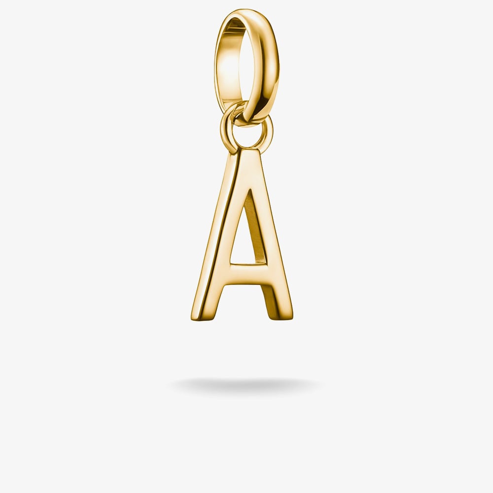 THOMAS SABO Charm Club Connect Gold Plated Letter A Charm CC1207-413-39