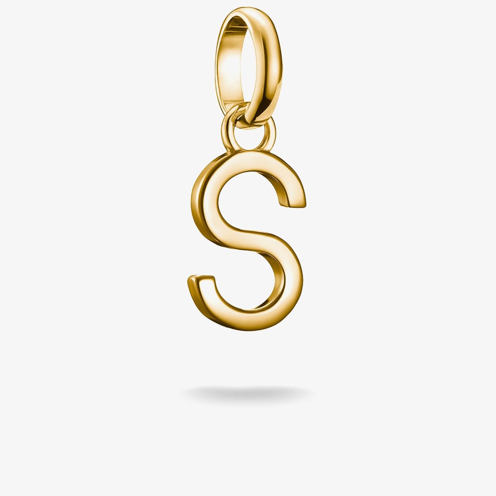 THOMAS SABO Charm Club Connect Gold Plated Letter S Charm CC1225-413-39