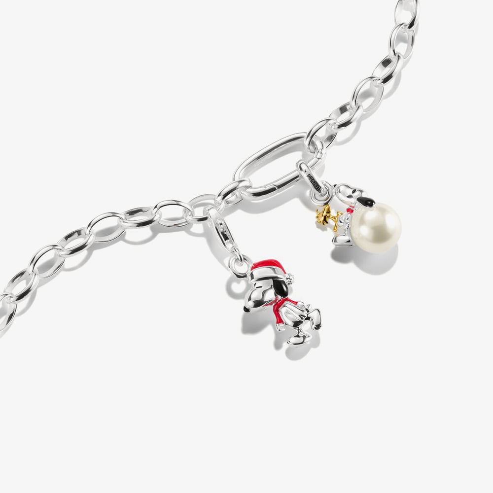 THOMAS SABO Charm Club Connect Peanuts Original Snoopy & Woodstock Pearl Charm CC1308-427-14