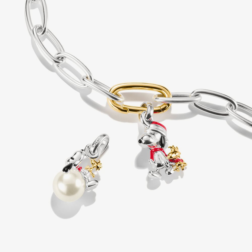 THOMAS SABO Charm Club Connect Peanuts Original Snoopy & Woodstock Pearl Charm CC1308-427-14