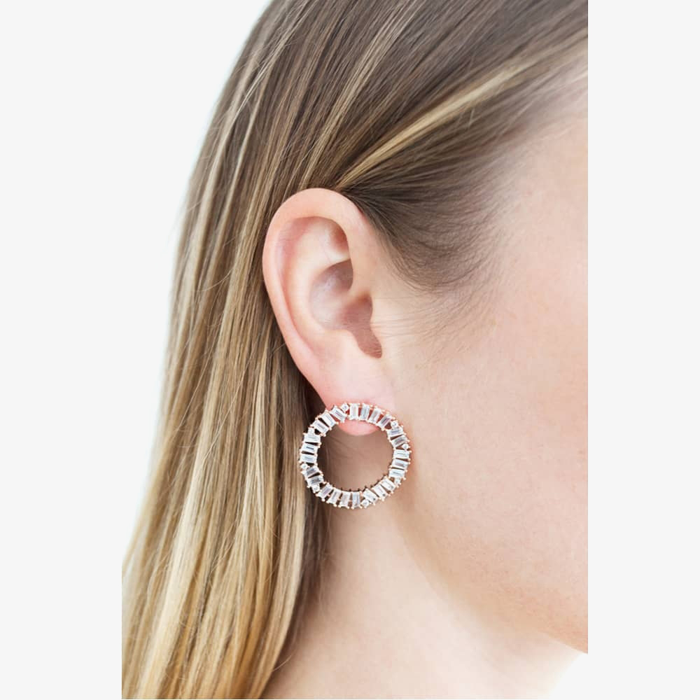 Sif Jakobs Rose Gold Plated Antella Circolo Grande Earrings SJ-E0325-CZ(RG)