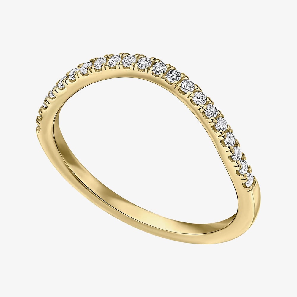 Diamonfire Gold Plated Cubic Zirconia Wave Ring R4004