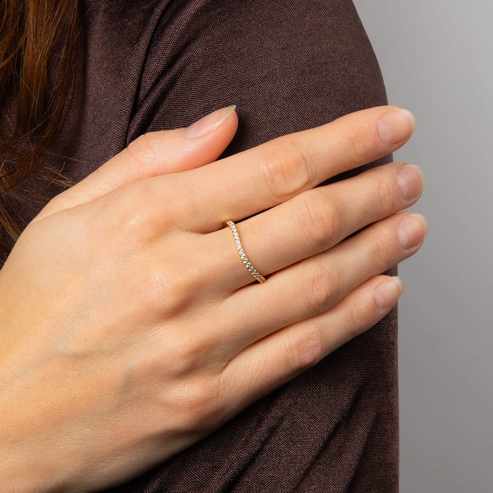 Diamonfire Gold Plated Cubic Zirconia Wave Ring R4004
