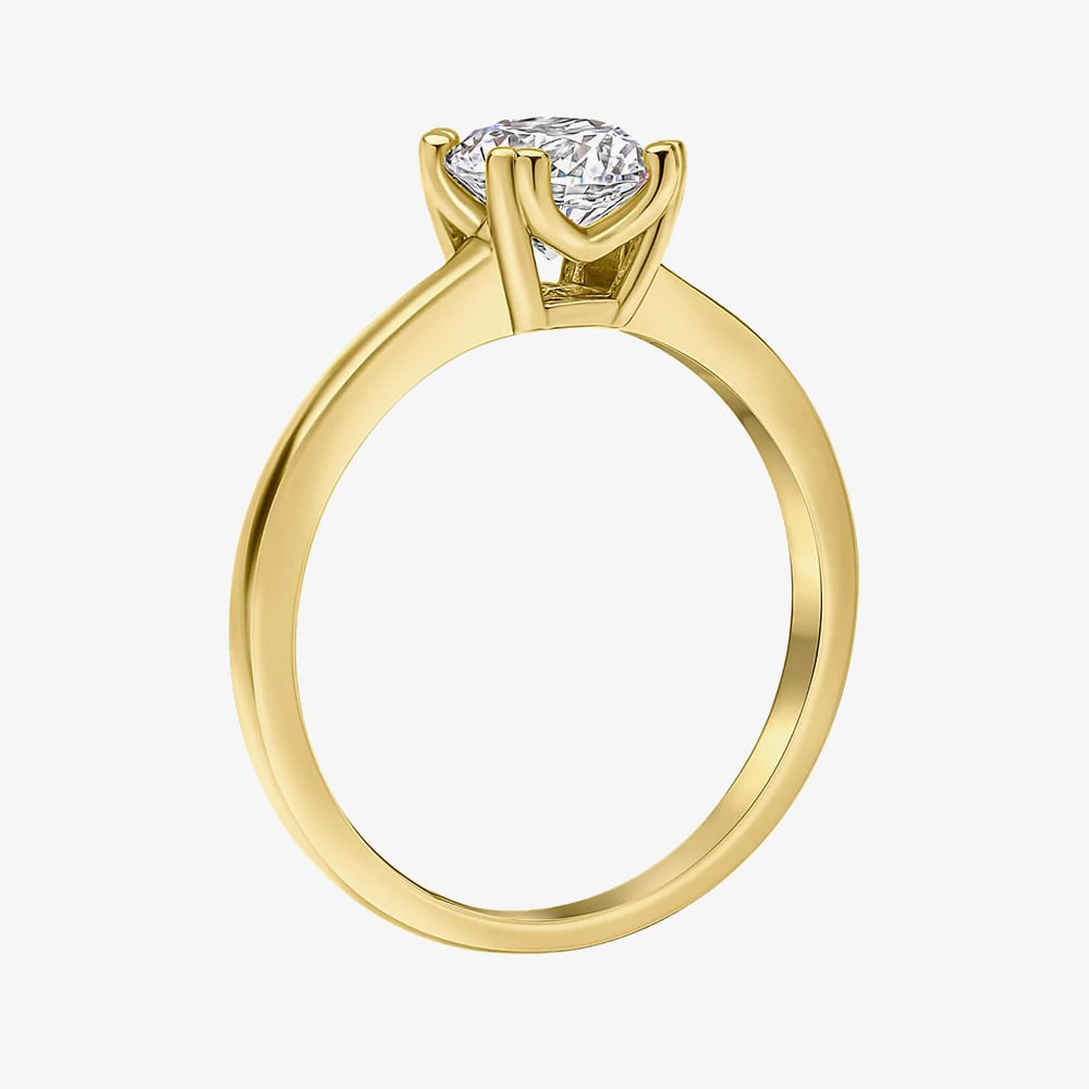 Diamonfire Gold Plated Double Claw Cubic Zirconia Solitaire Ring R4007