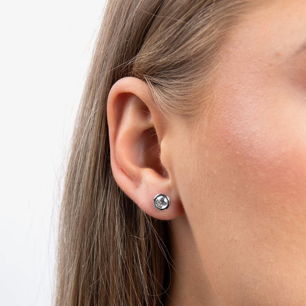 Diamonfire Silver 0.50ct Round Cubic Zirconia Stud Earrings E6628