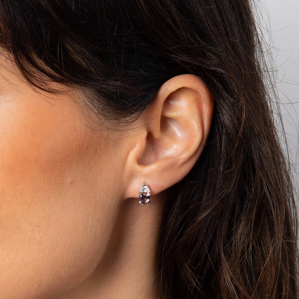 Diamonfire Sterling Silver Pink Cubic Zirconia Stud Earrings E6704