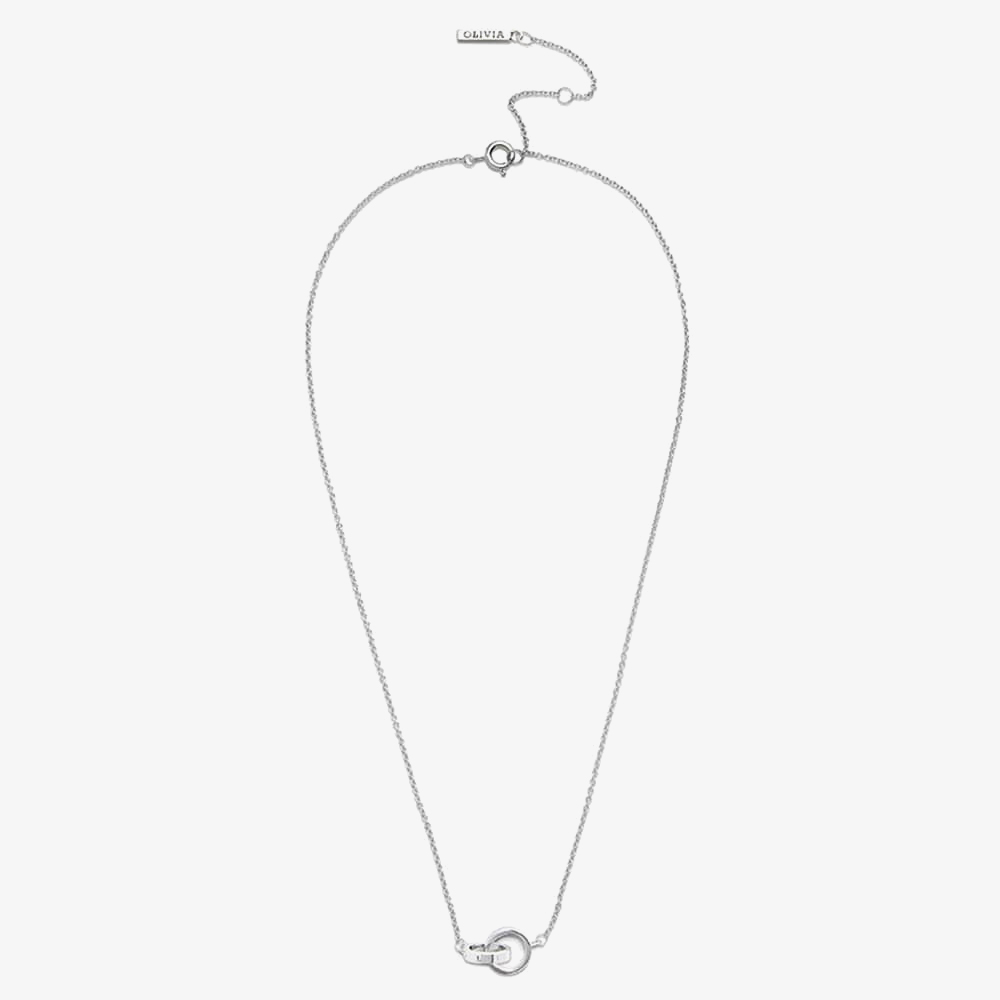 Olivia Burton Silver Interlink Necklace OBJ16ENN54