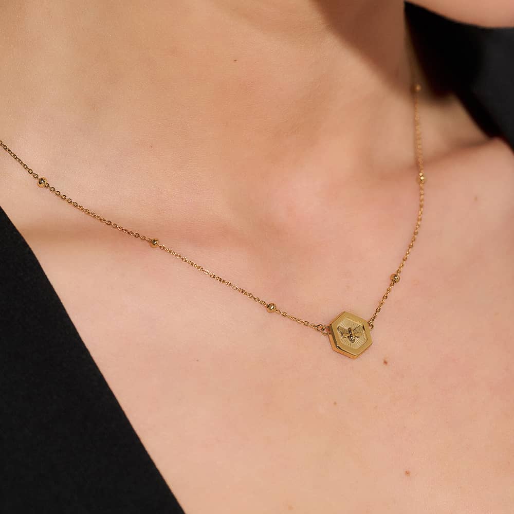 Olivia Burton Signature Minima Bee Gold Plated Necklace 24100096