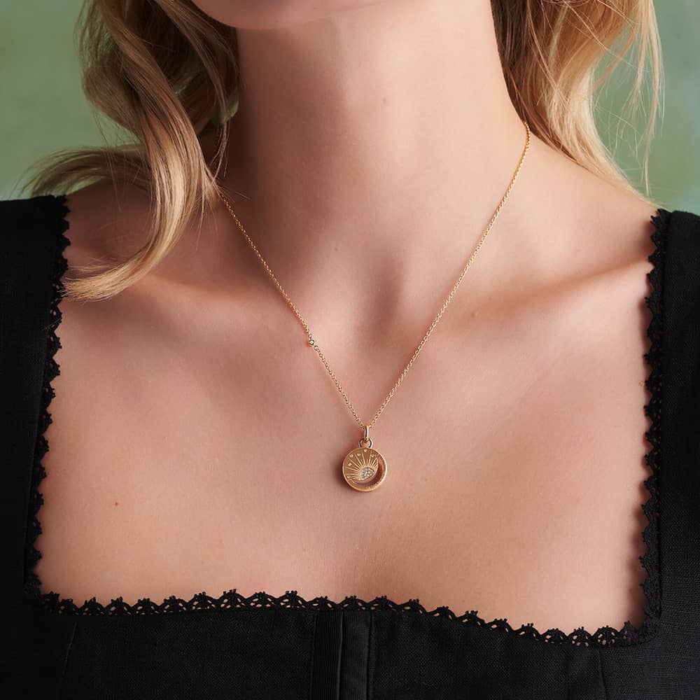 Olivia Burton Celestial Sun Gold Plated Crystal Necklace 24100157