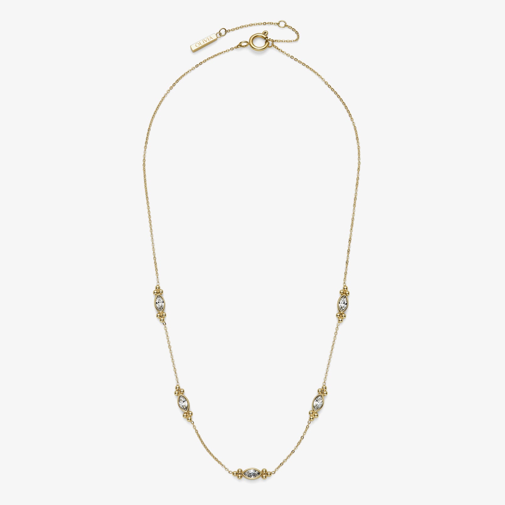 Olivia Burton Classic Dainty Gold Plated Crystal Necklace 24100277