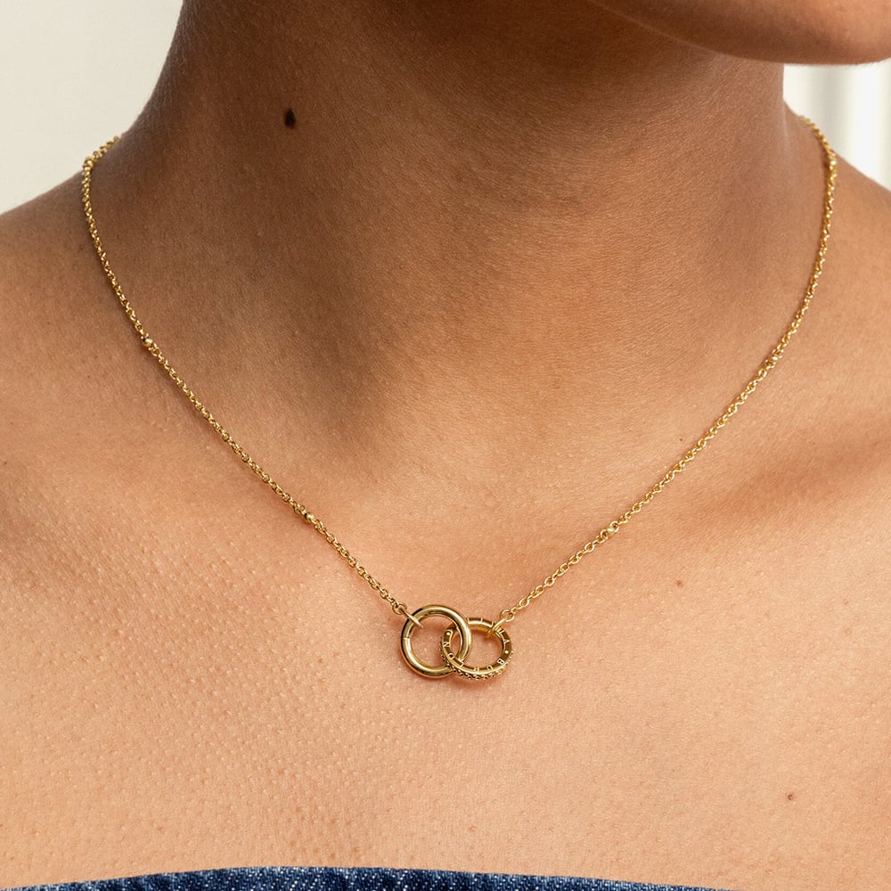 Olivia Burton Classic old Plate Infinite Interlocking Hoop Necklace 24100312